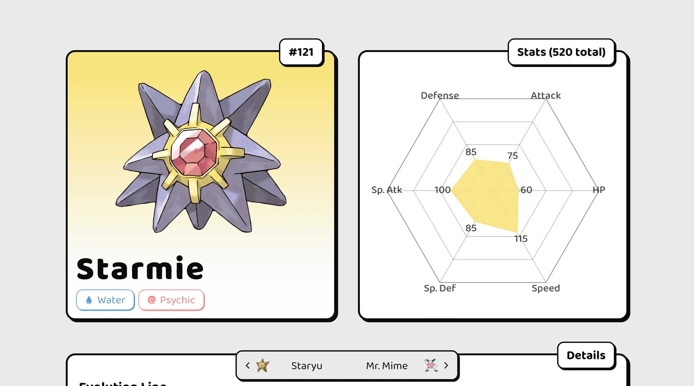 Pokemon app screenshot